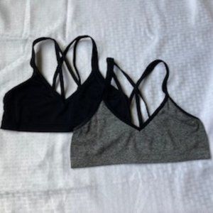 Black and Grey Sports Bra Set